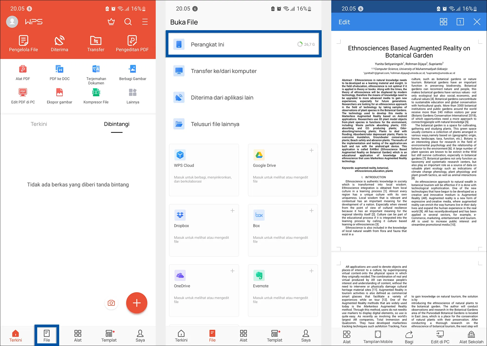 1 Buka WPS Office di HP Anda