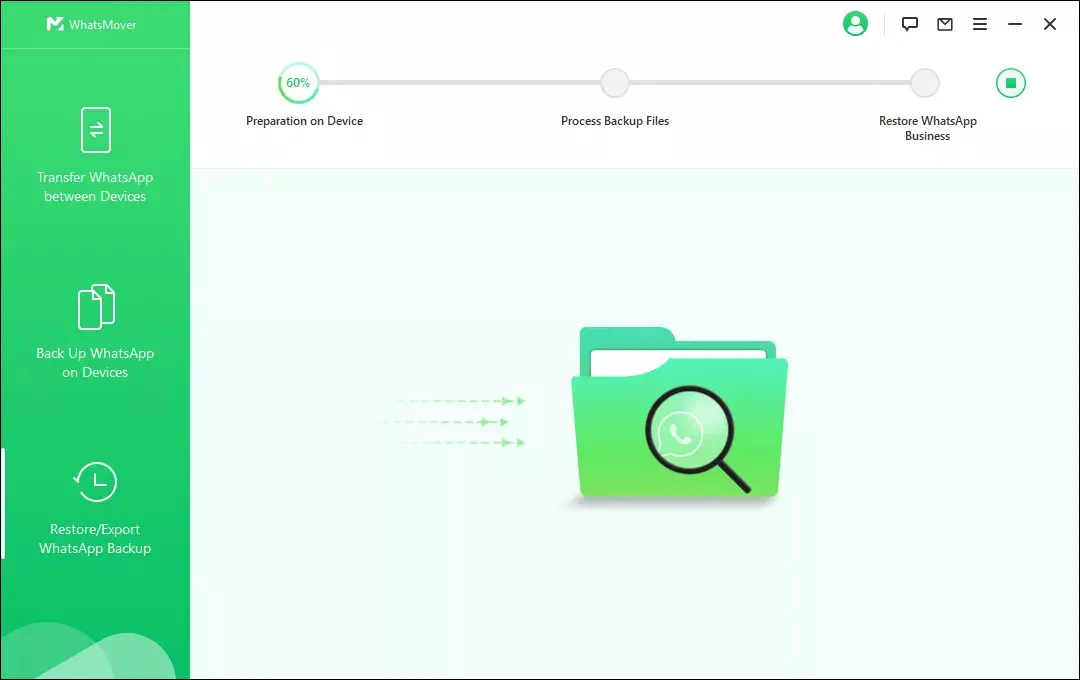 7. Proses Restore WhatsApp WhatsMover