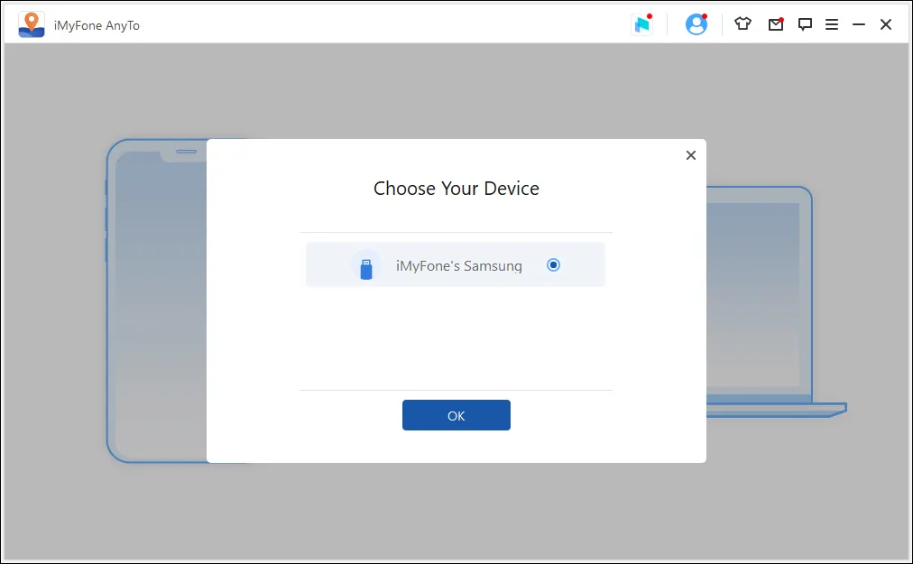 Pilih Device iMyFone