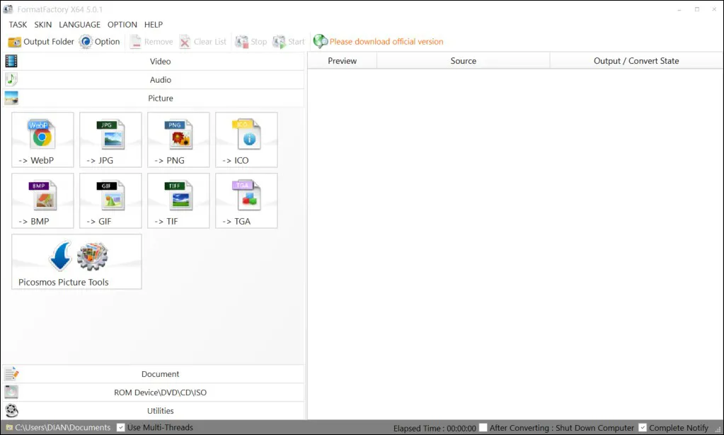 3 Picture Format Factory