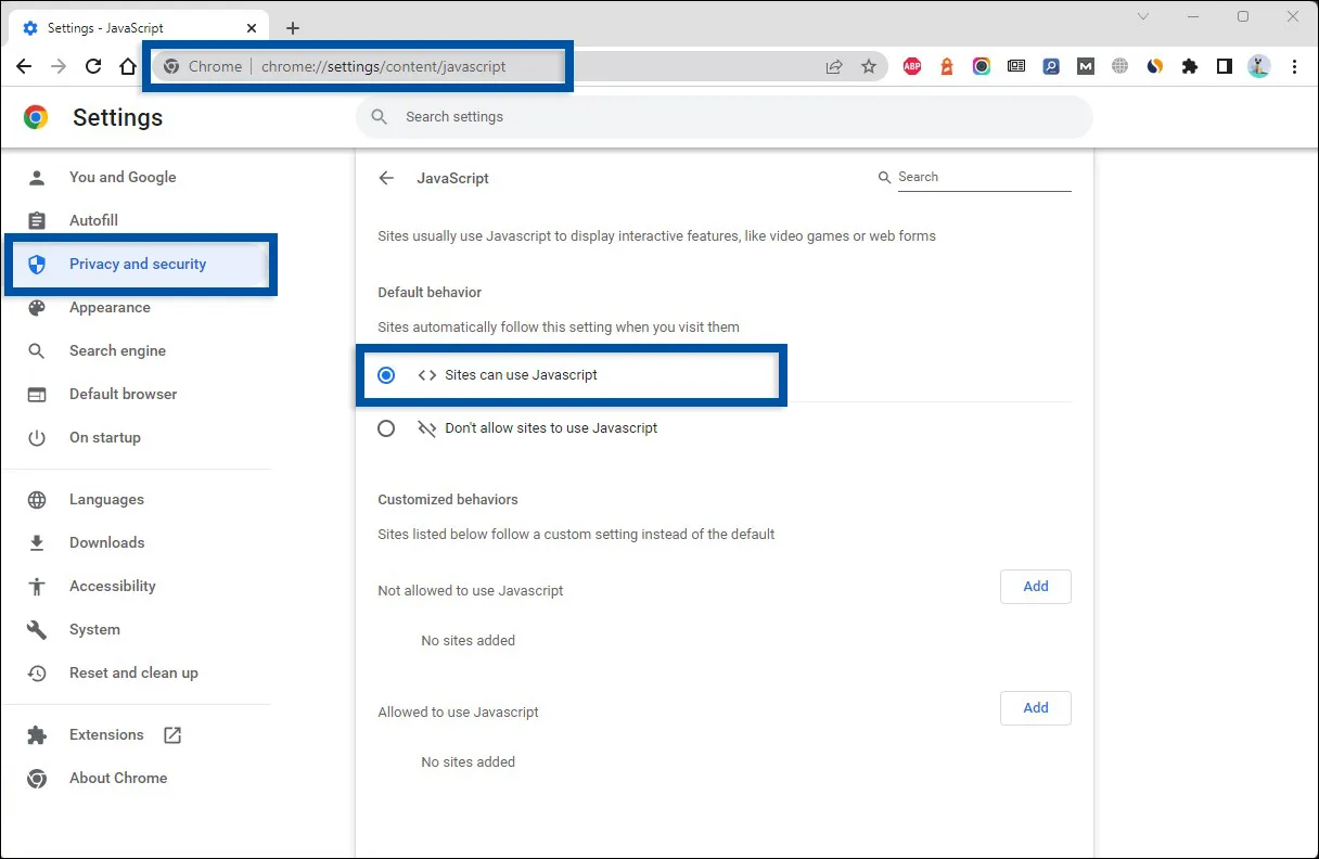 Aktifkan JavaScript di Google Chrome