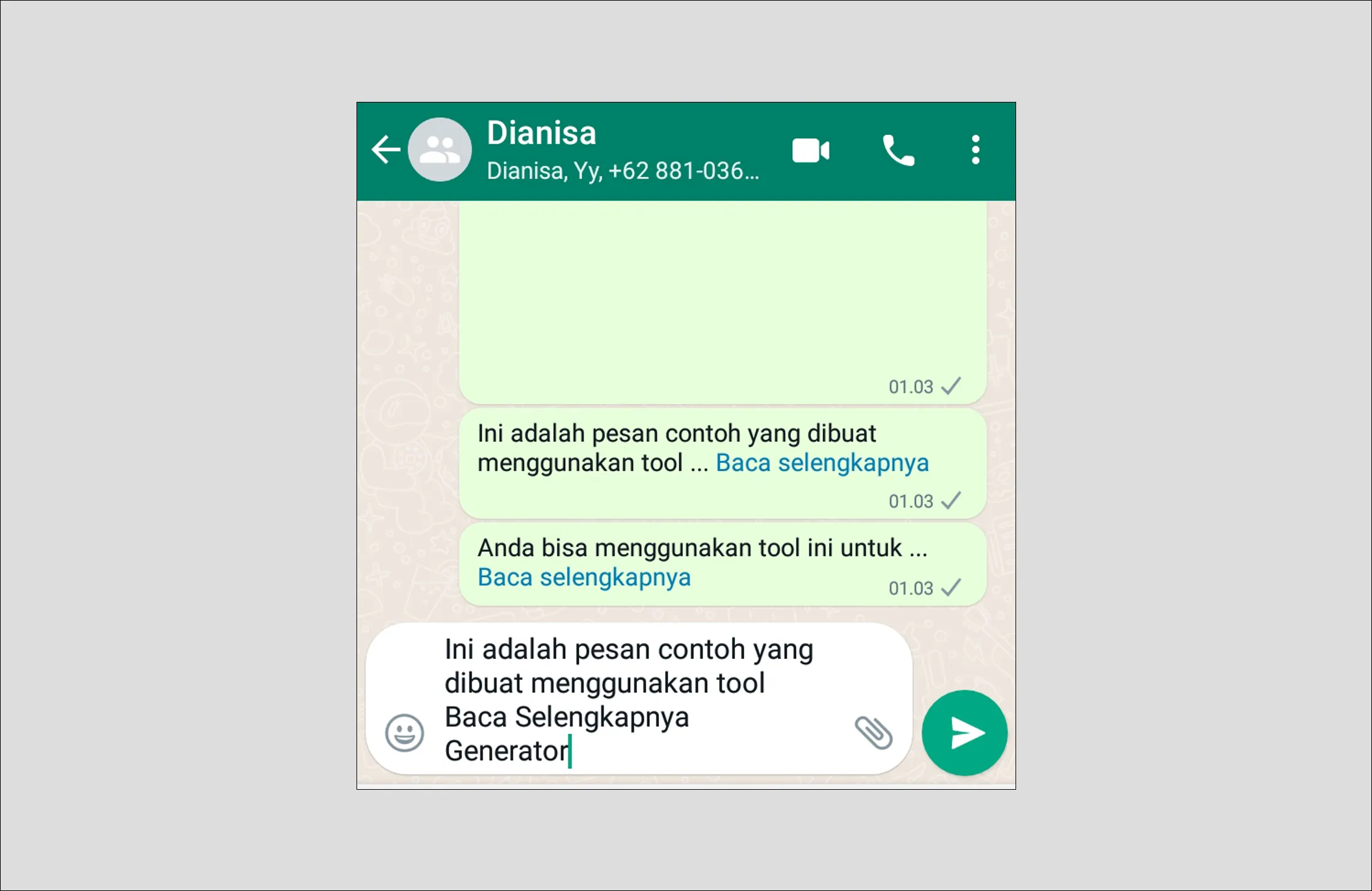 Buat Pesan Baca Selengkapnya WA