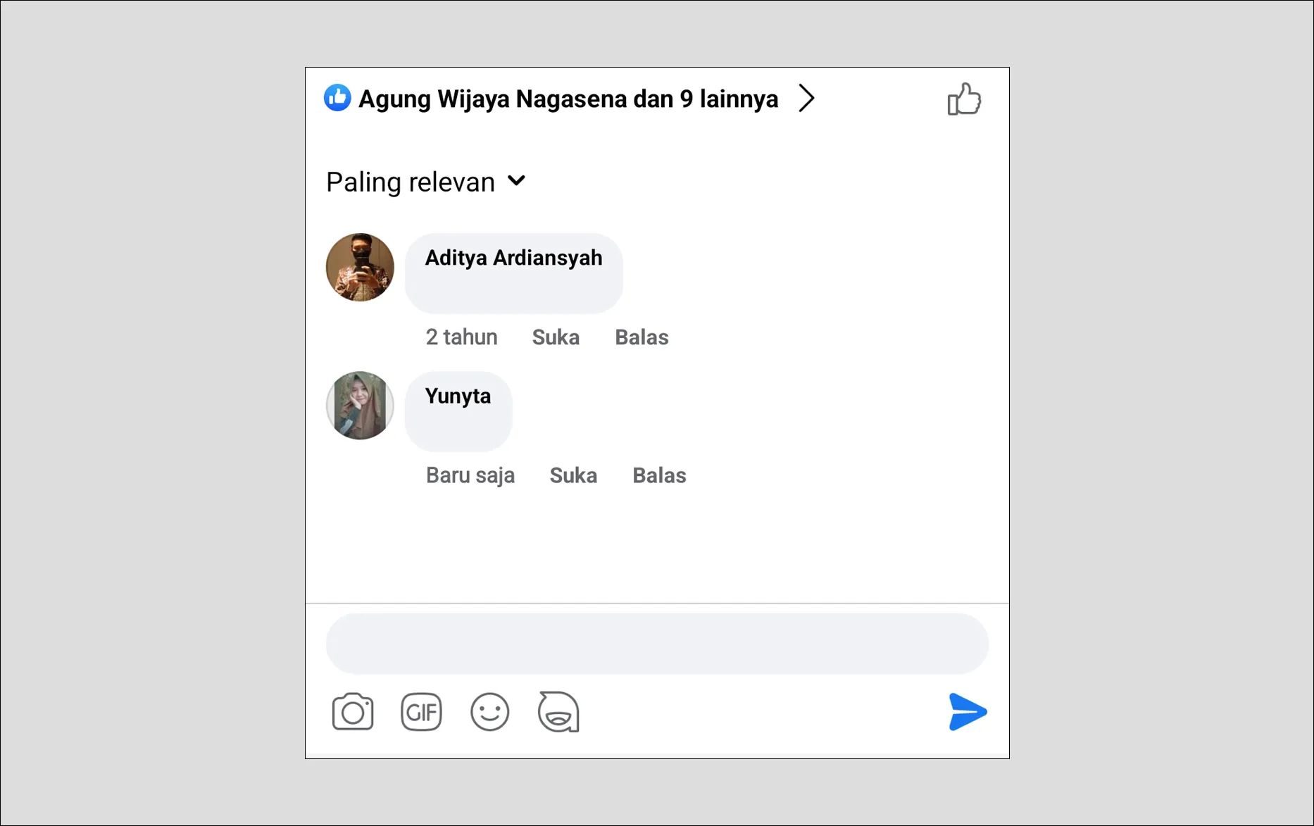 Komentar Kosong Facebook