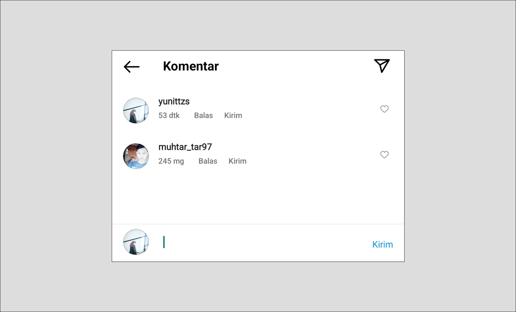 Komentar Kosong Instagram