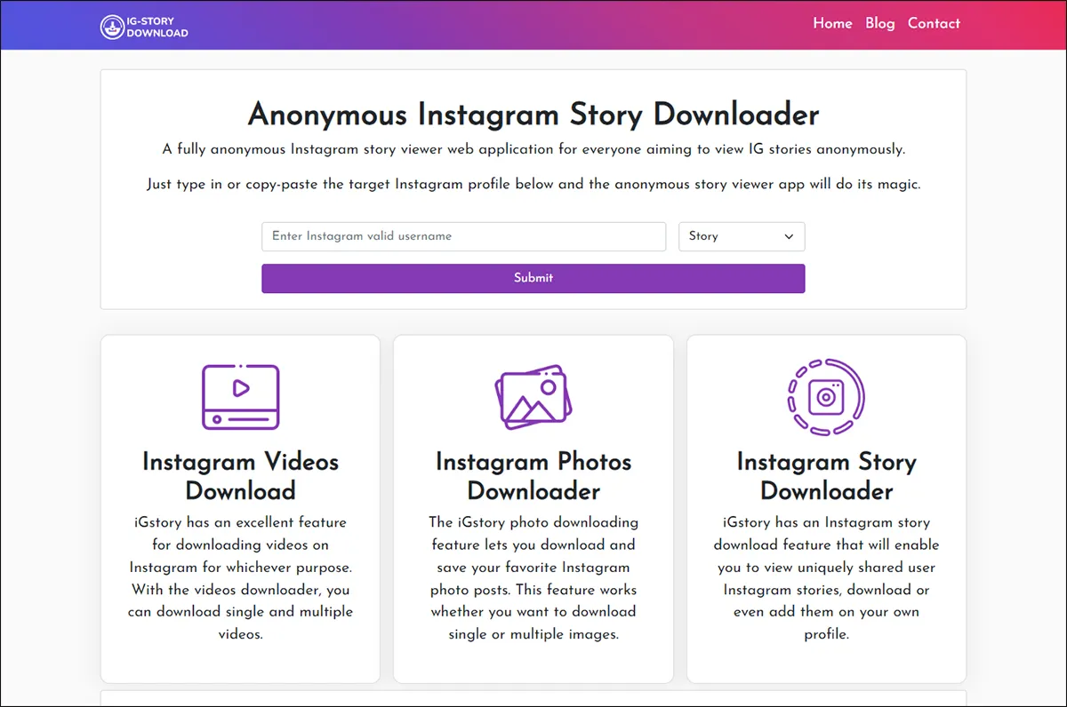 1 Masukkan username pada kolom ig-story download