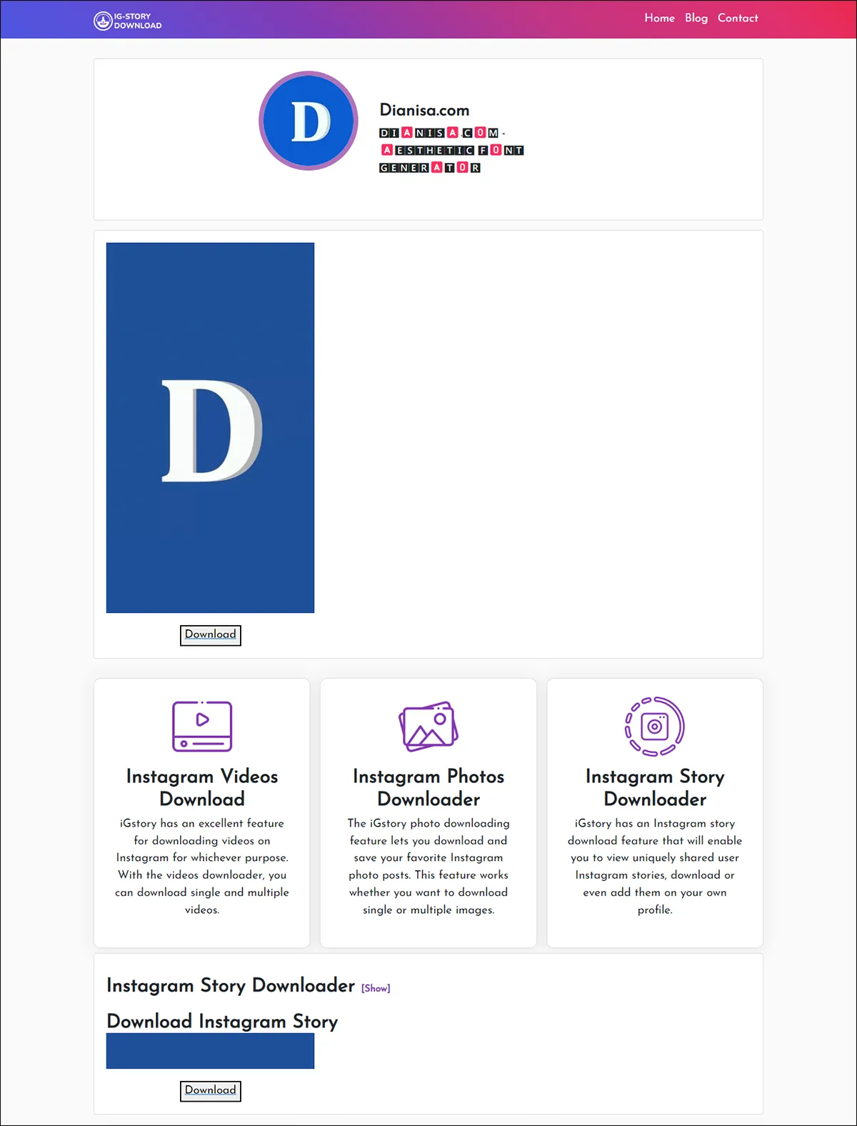 2 Klik Download untuk mengunduh Story