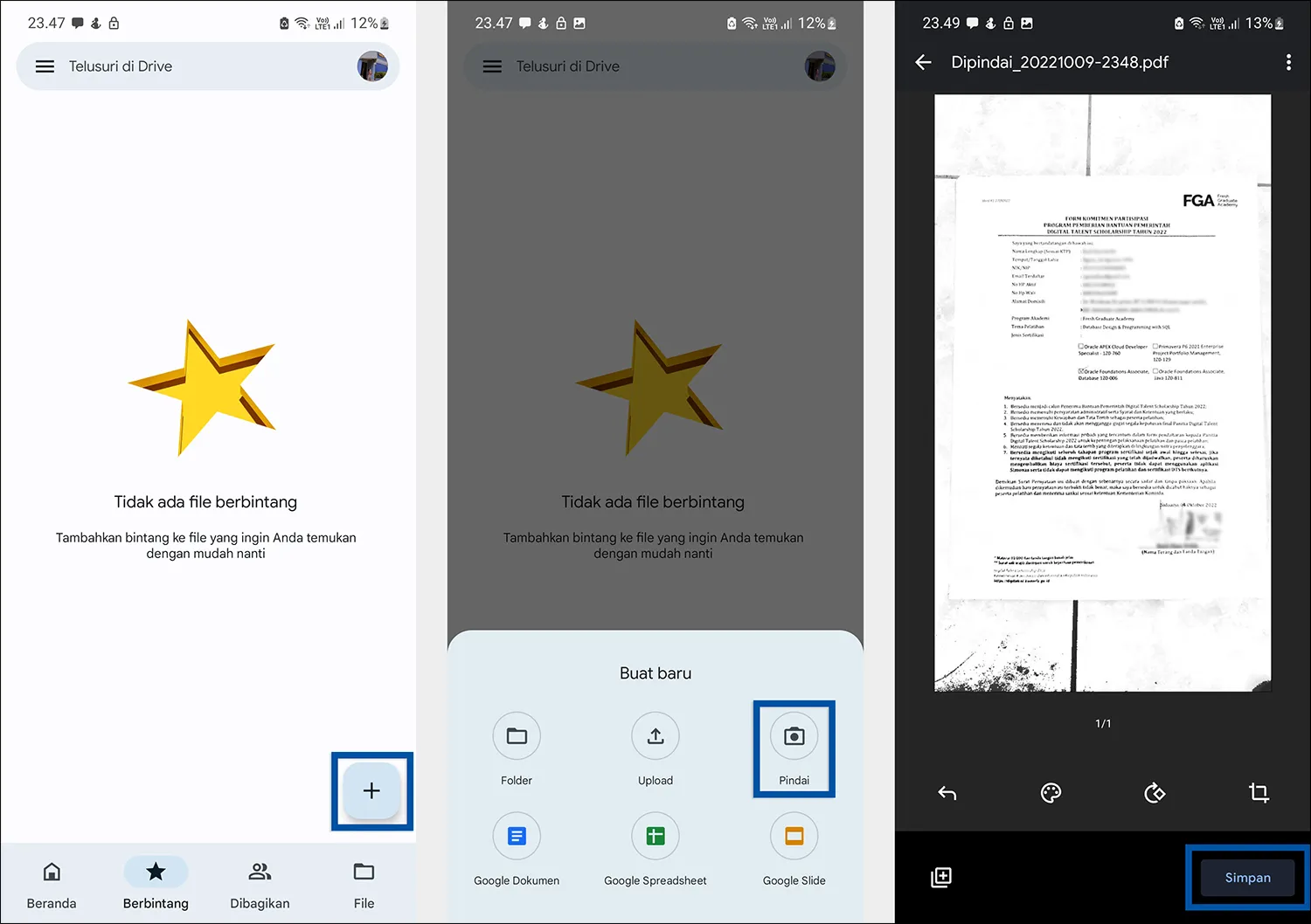 Scan dokumen dengan Google Drive
