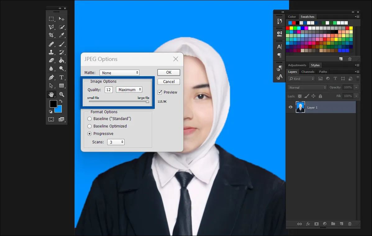 10 Atur kualitas foto Anda