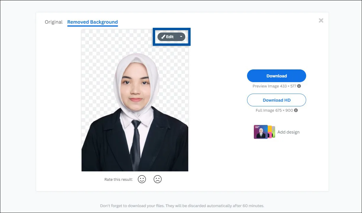 2 Klik edit untuk mengganti background