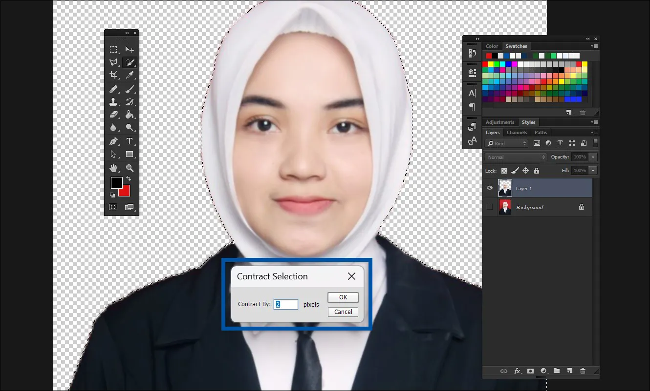 4 Rapikan hasil background yang kurang rapi