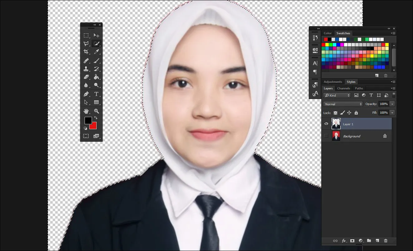 5 Hapus bagian foto yang kurang rapi