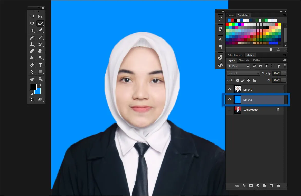 8 Tambahkan background pas foto Anda