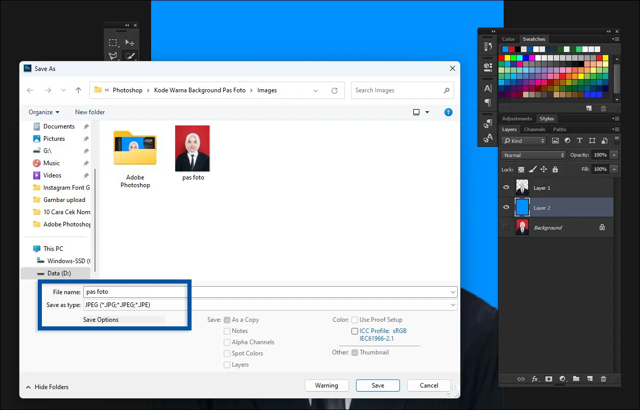 9 Klik Save as untuk menyimpan foto