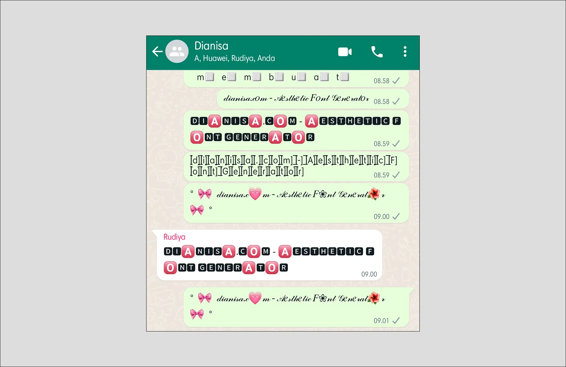 Buat Aesthetic Font di WhatsApp