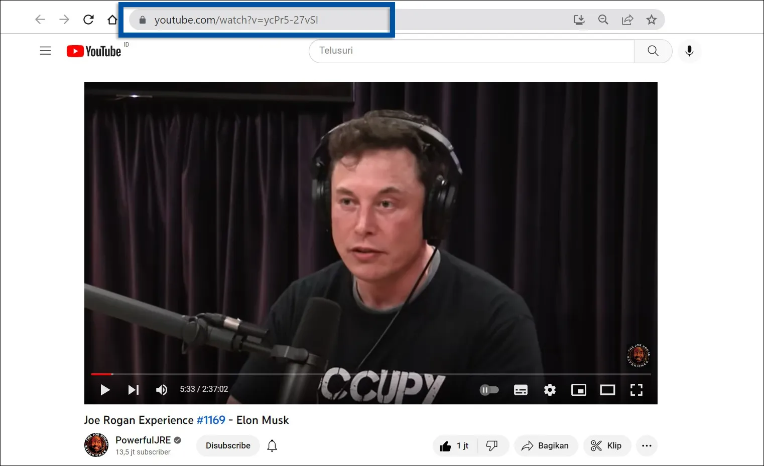 1 Salin url video YouTube
