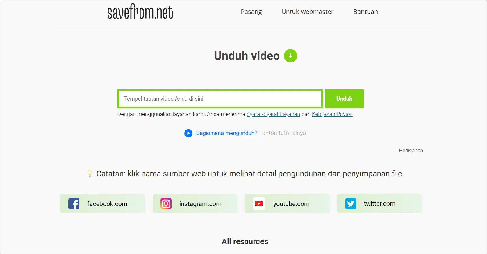 2 Buka situs Savefrom.net