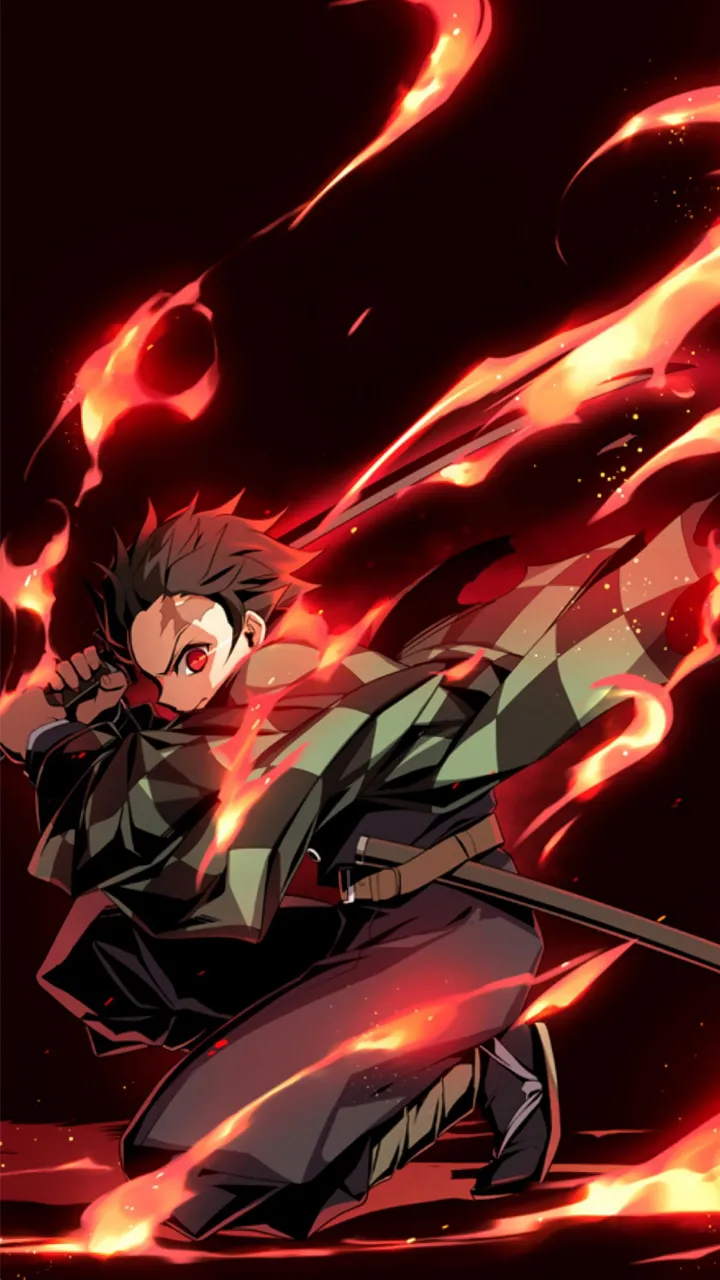 8. Background HP Anime Tanjiro