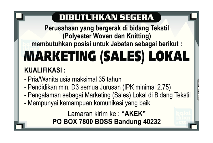 Iklan Lowongan Kerja