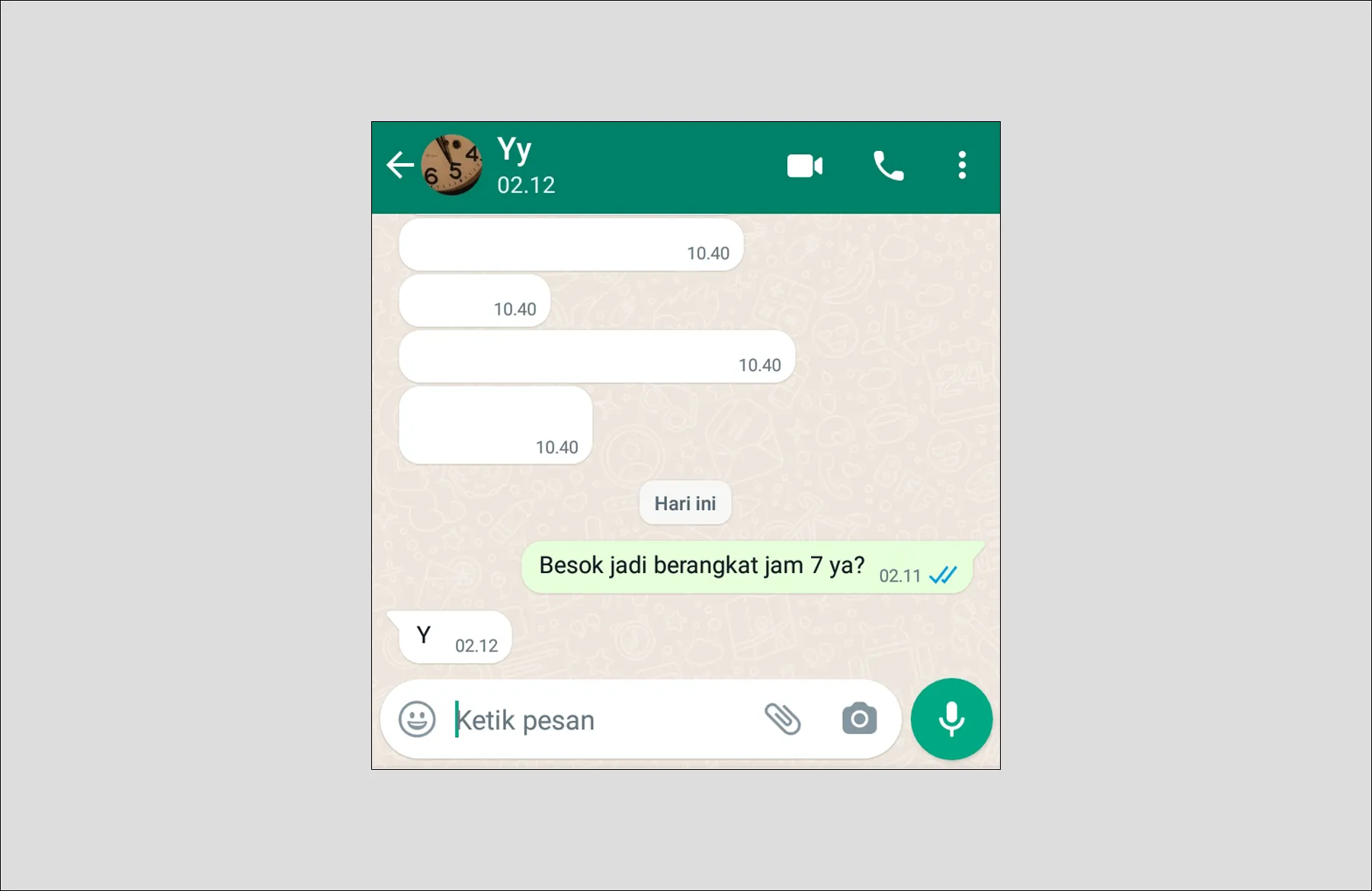 Chat WA dengan balasan Y