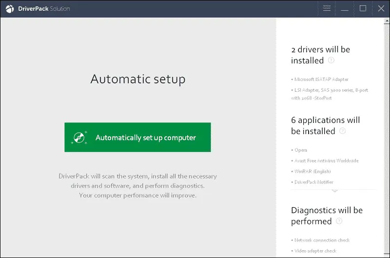 Setup DriverPack Solution