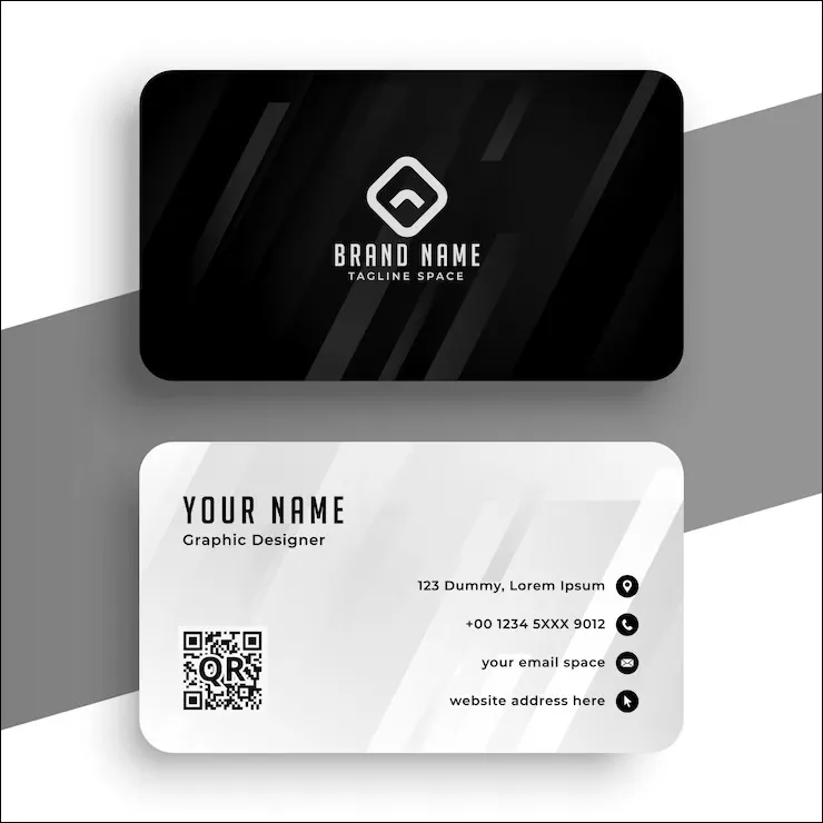 10 Kartu nama desain elegan dan modern, black white