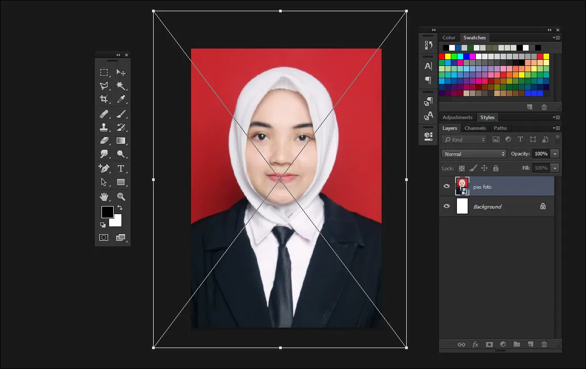 3 Atur Pas Foto agar sesuai ukuran