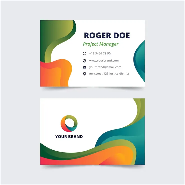 3 kartu nama berwarna abstrak cocok untuk media