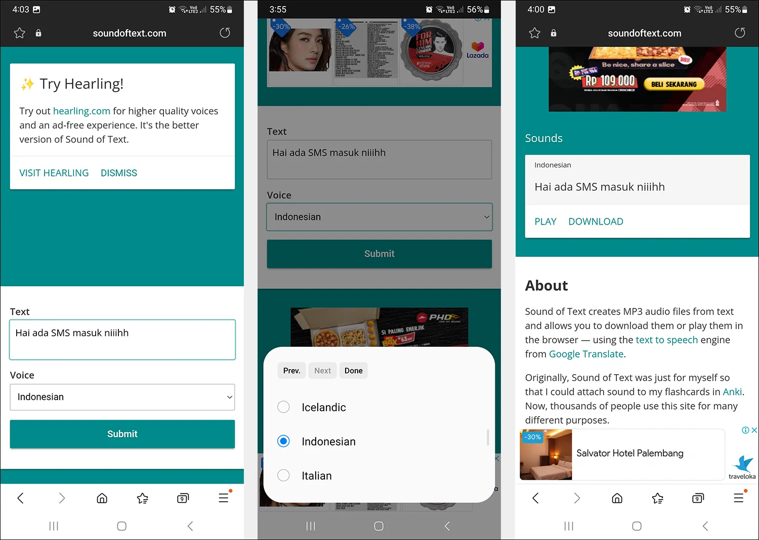 Membuat Nada di Sound Of Text