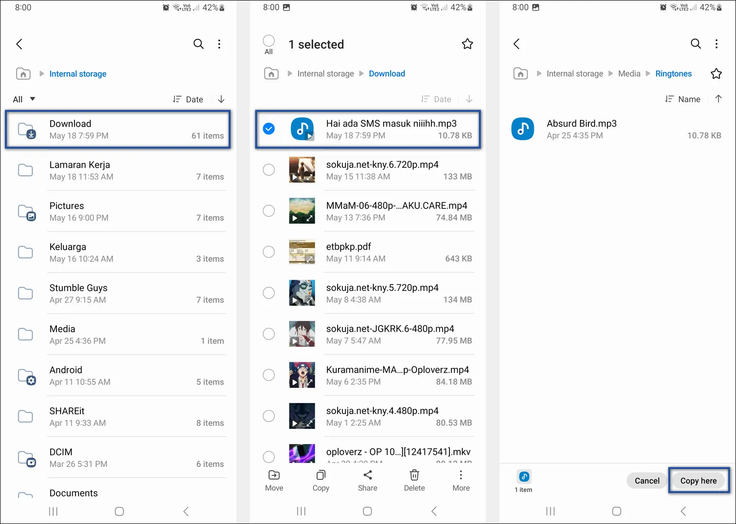 Pindah File MP3 Sound Of Text