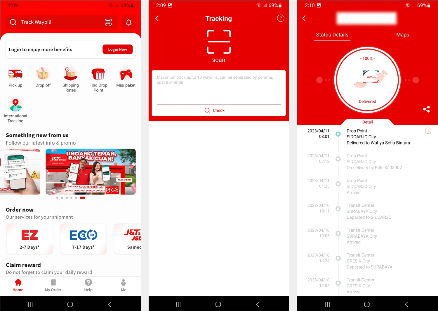 Cek Resi Lewat Aplikasi J&T Express