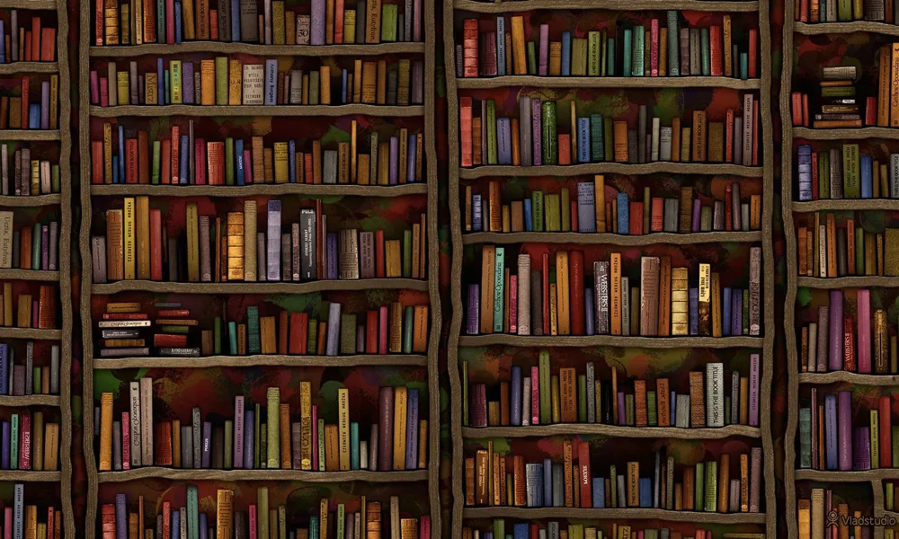 6 Bookshelves Wallpaper