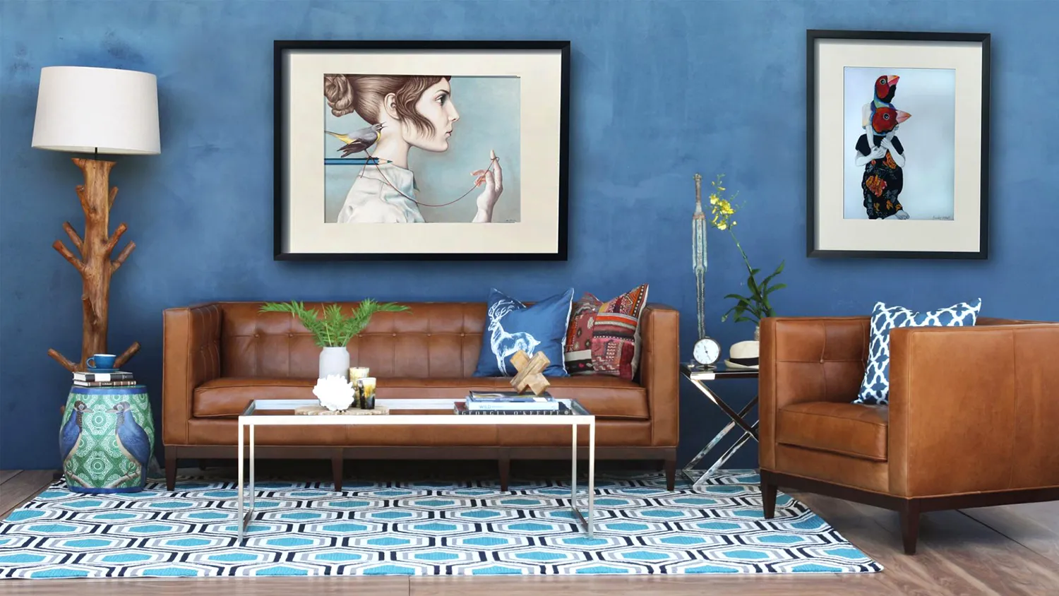 Kombinasi Biru Cokelat