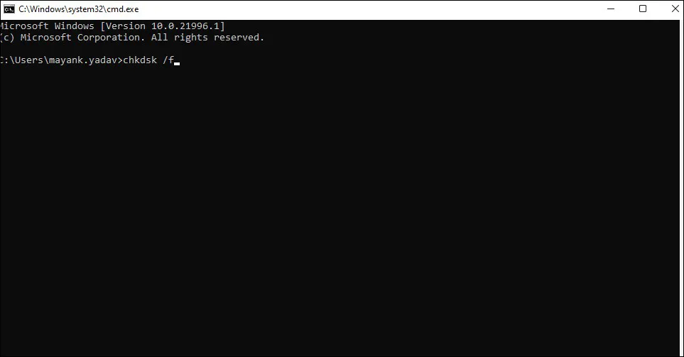 Menggunakan Command Line CHKDSK Windows