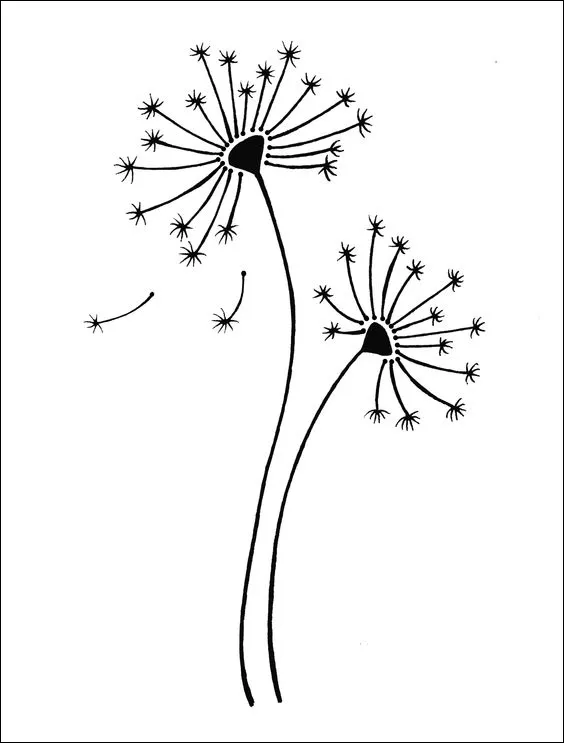 21 Menggambar bunga dandelions