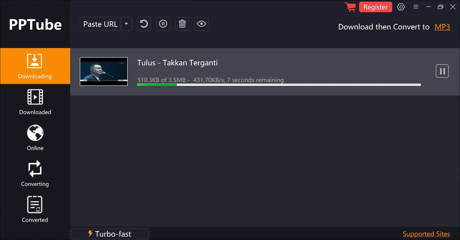3 Paste URL YouTube di Aplikasi PPTube