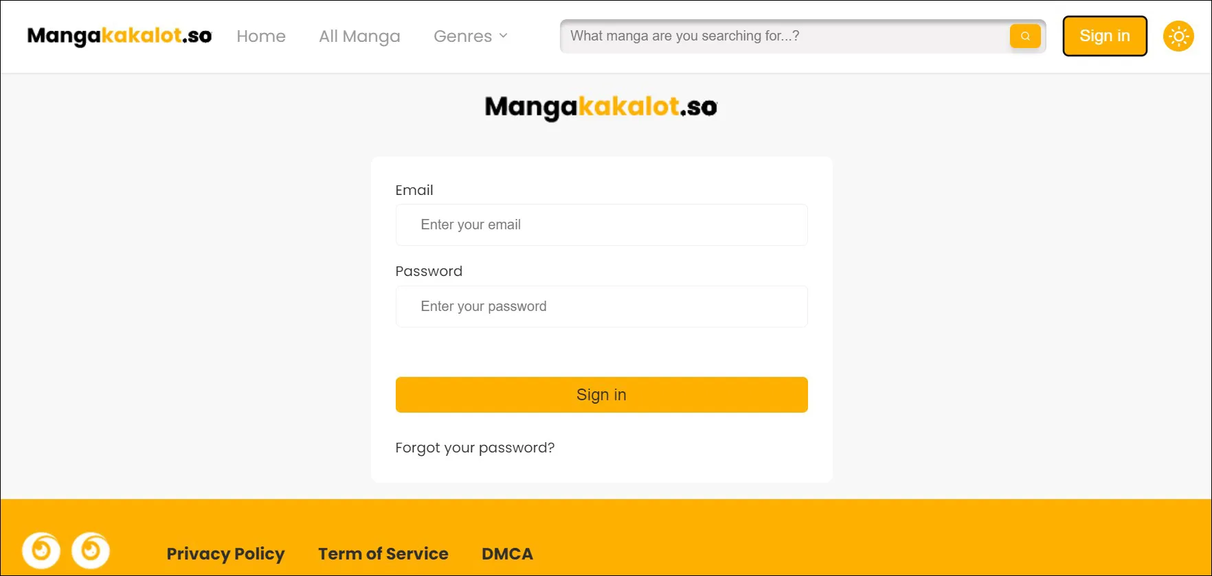 Sign In Mangakakalot