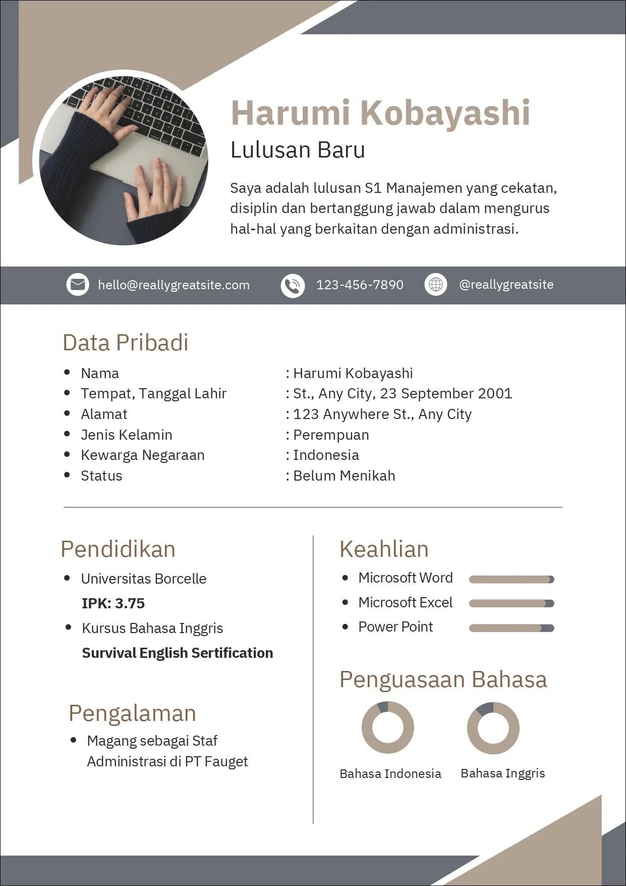 10 Contoh CV Fresh Graduate