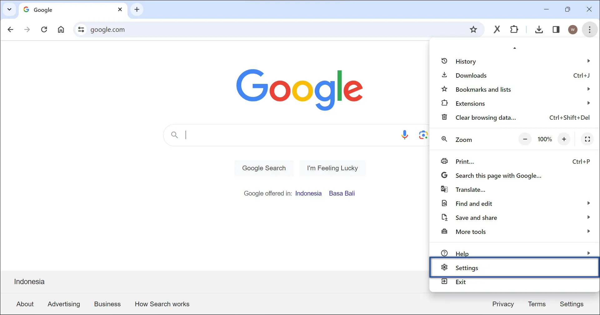 1. Pengaturan Google Chrome Desktop
