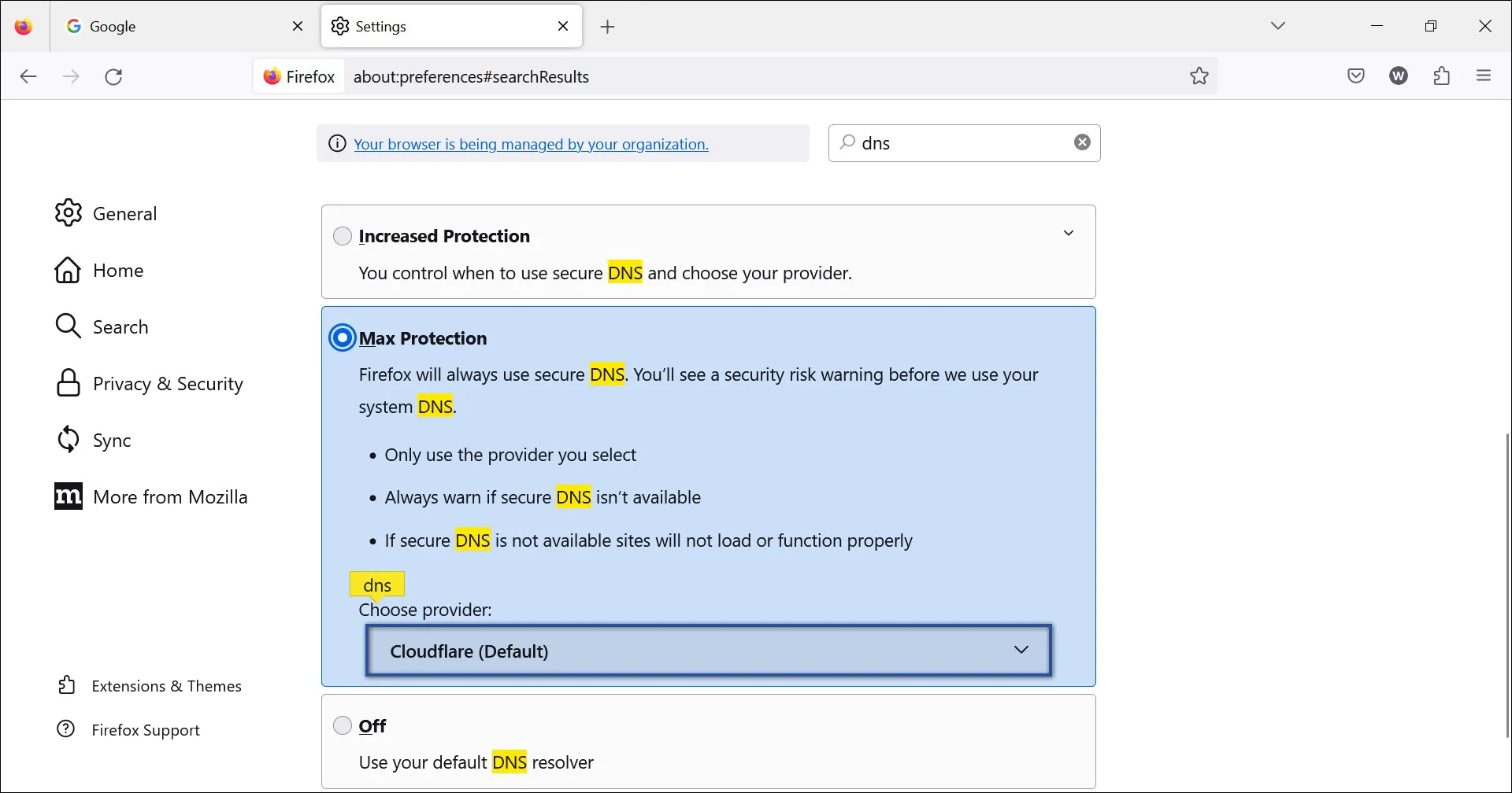 3. Ubah Provider DNS di Mozilla Firefox