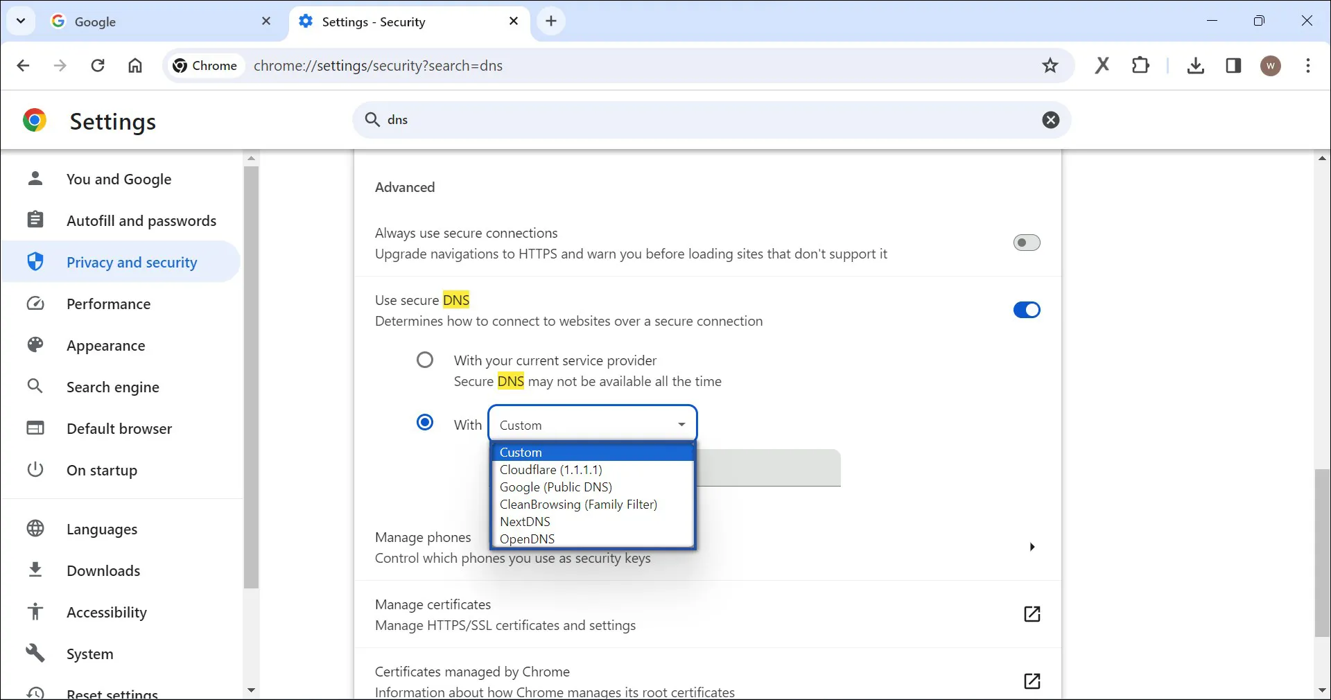 4. Ubah Pengaturan DNS di Google Chrome