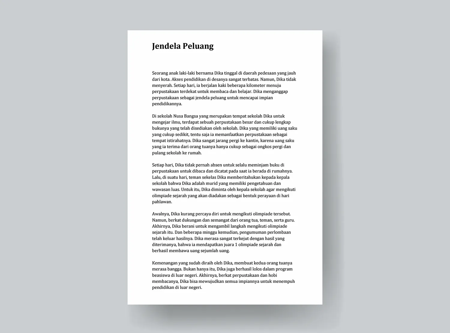 Contoh Cerpen Pendidikan Inspiratif