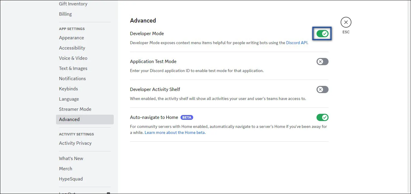 03. Aktifkan Developer Mode Discord PC