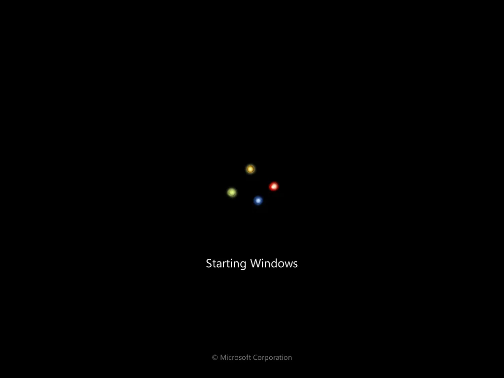 10-1. Loading screen setelah selesai instalasi Windows 7 di hard drive