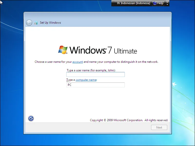 11-1. Membuat username dan nama komputer di Windows 7