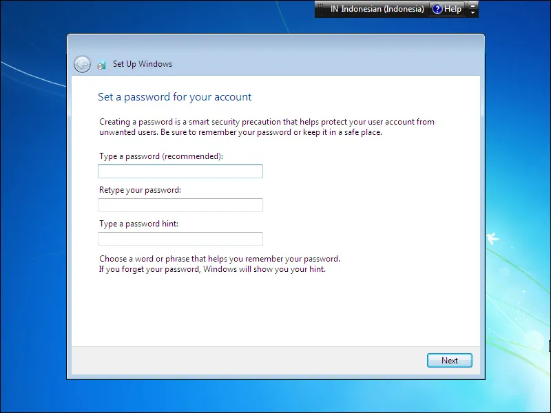 11-2. Membuat password atau kata sandi pengguna di Windows 7