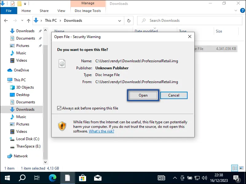 2-2. Security Warning instalasi Microsoft Office 2016