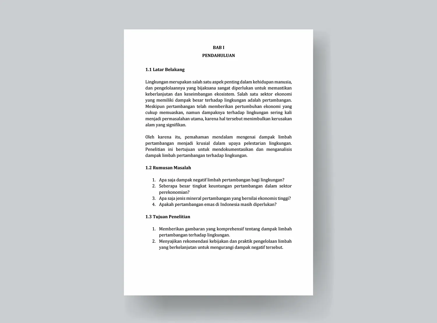 2. Makalah Penelitian Dampak Buruk Limbah Pertambangan Terhadap Lingkungan