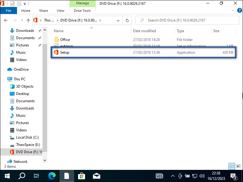 3-1. Setup installer Microsoft Office 2016