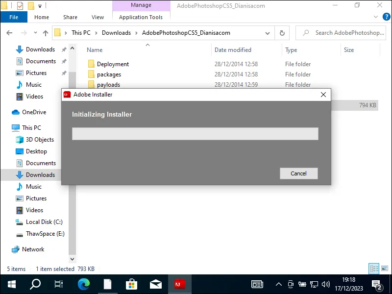 3-2. Proses instalasi Adobe Photoshop CS5