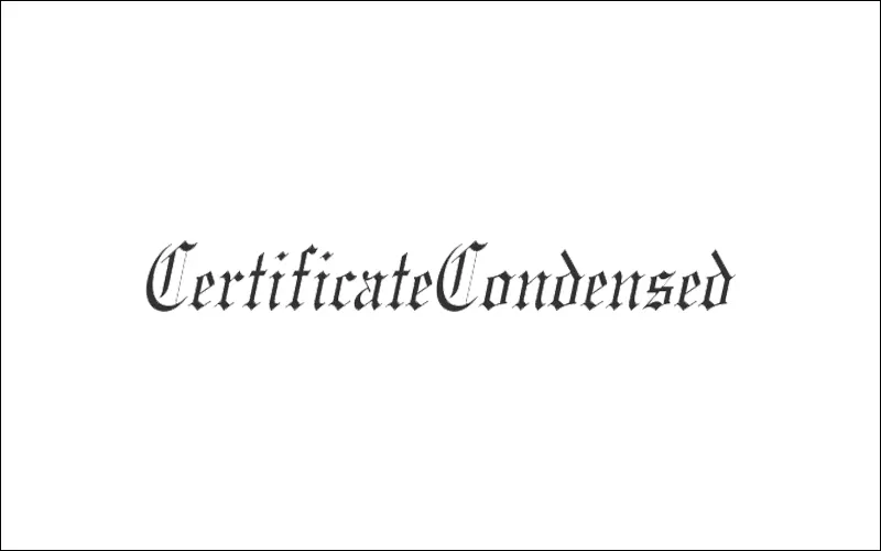 3. Certificate Condensed